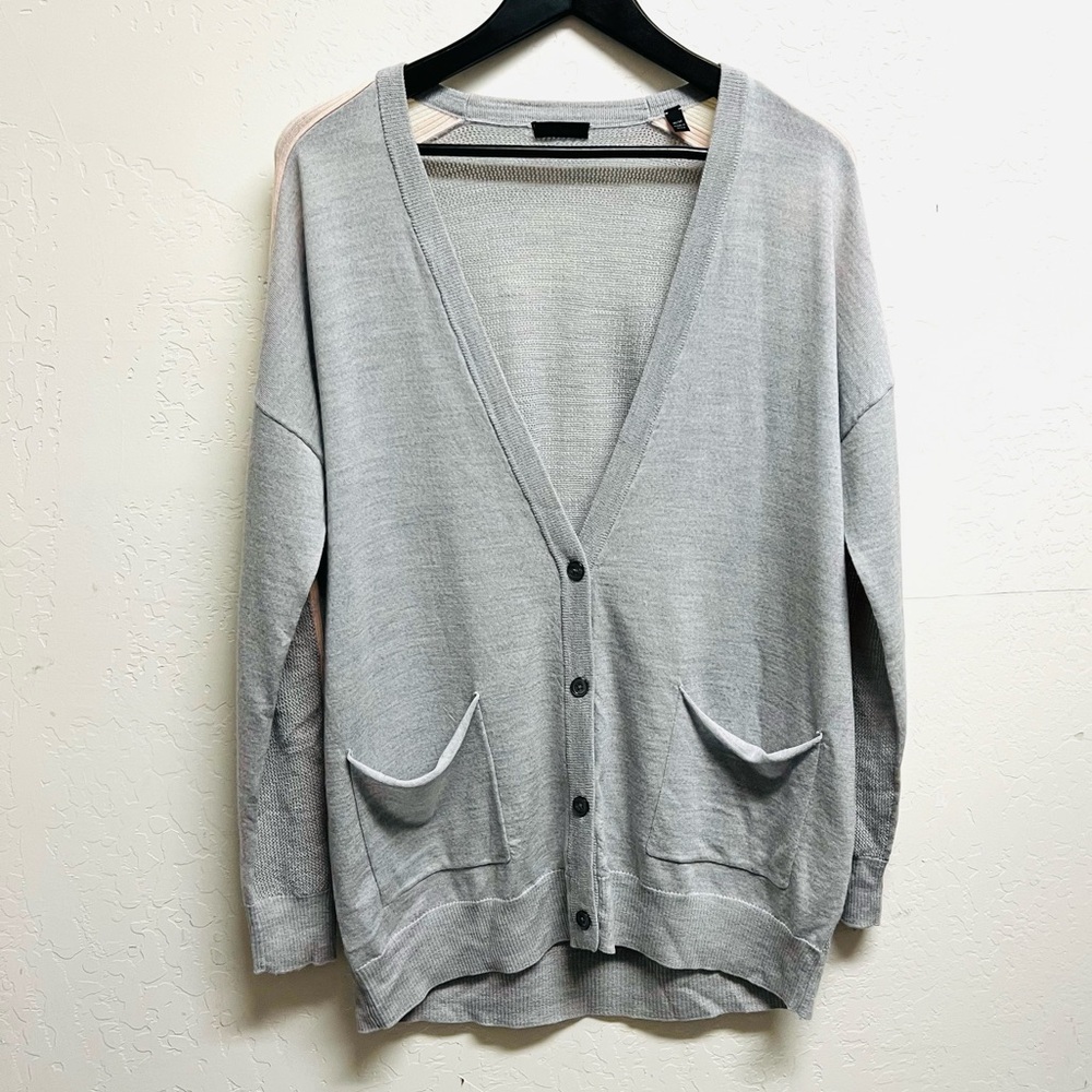 ATM Anthony Thomas Melillo Schoolboy Cardigan Wool Gray Size M